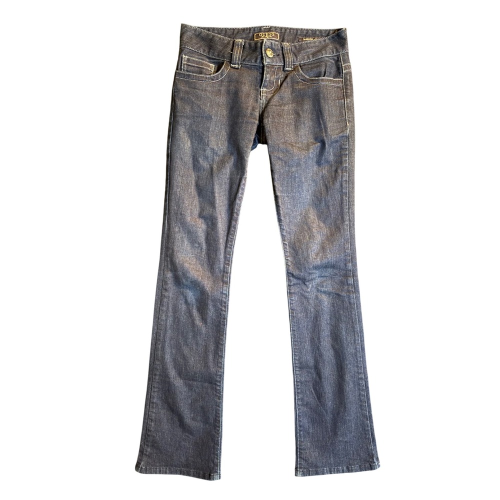 Guess Daredevil Boot Jeans Womens 26 Blue Dark Wash Low Rise Stretch Denim
